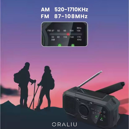 Portable Emergency Radio – Solar & Hand Crank Powered