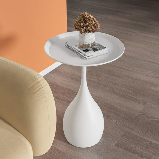 Round Metal Pedestal Side Table – Medieval Style Accent Table with Modern Twist
