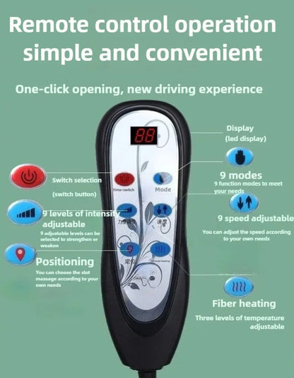 Shiatsu Full Body Back Massager with Heat & Adjustable Seat – Stress & Pain Relief Cushion