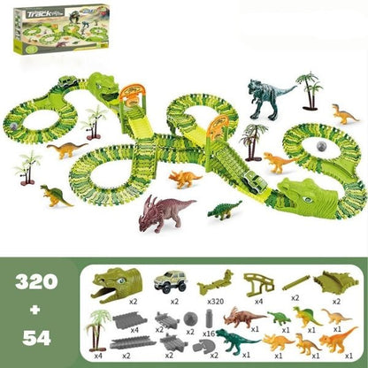 DinoTrack Dinosaur Toy Set – 360° Adventure Track with Lights & Sounds