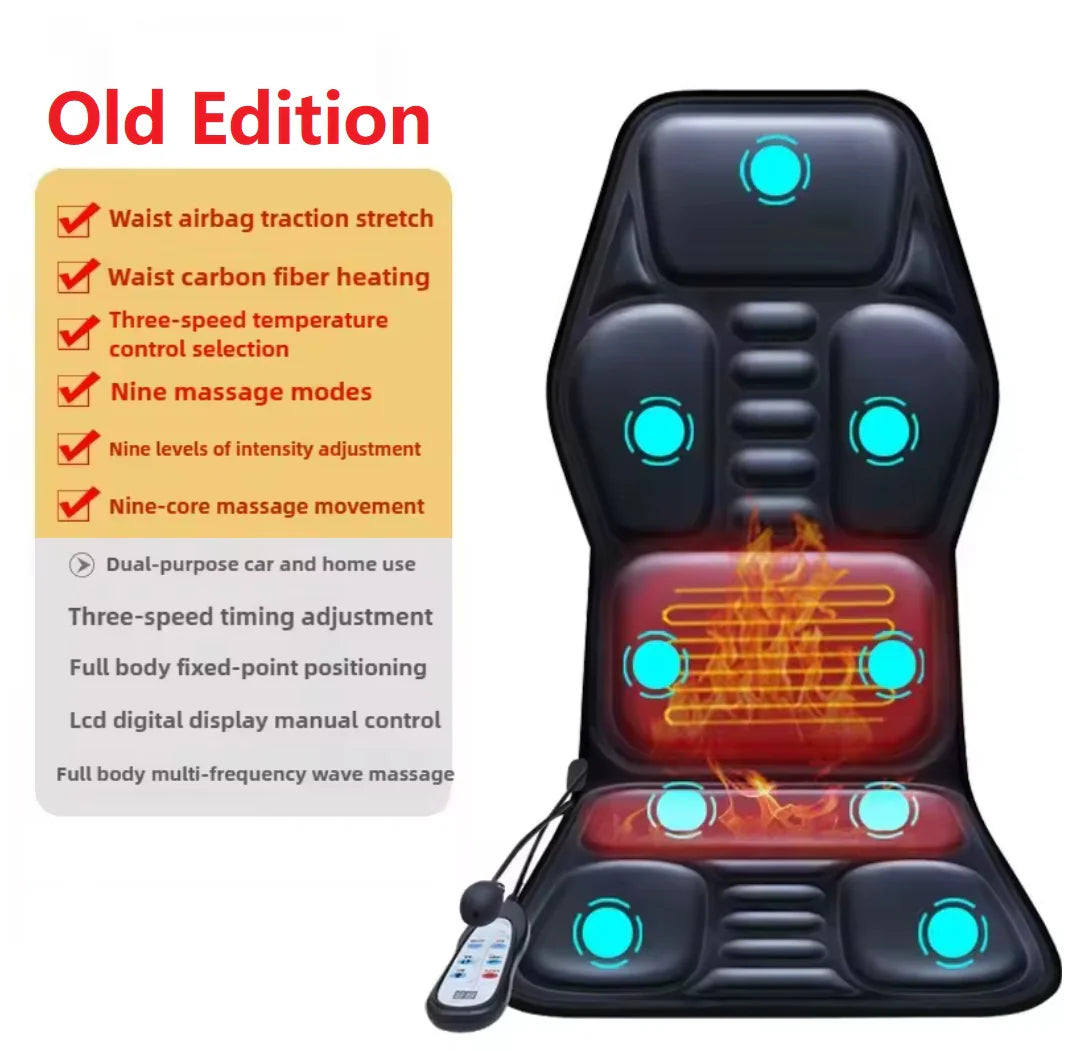 Shiatsu Full Body Back Massager with Heat & Adjustable Seat – Stress & Pain Relief Cushion