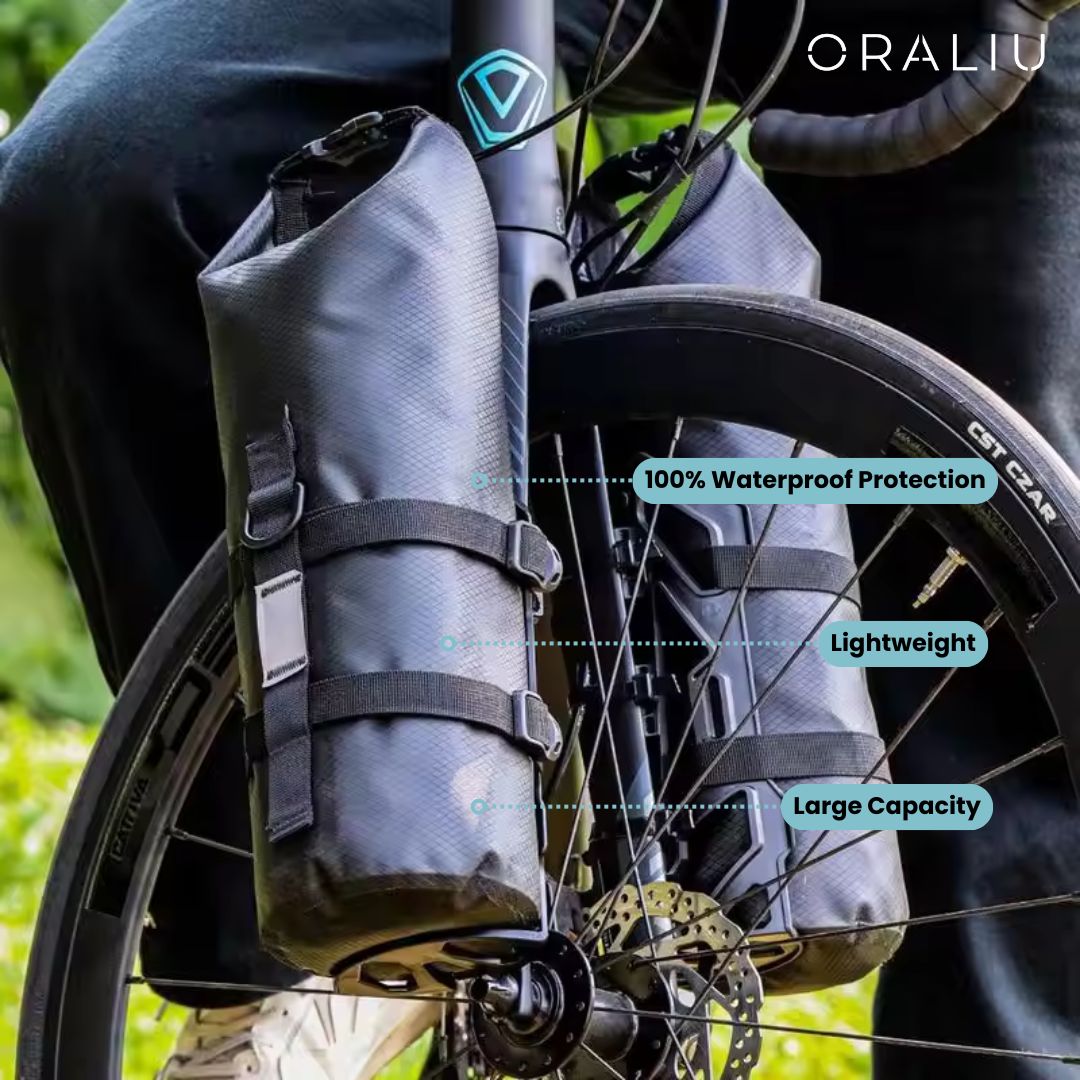 Waterproof Front Fork Bike Bags – 5-7L Pannier Set for Long Rides & Bikepacking