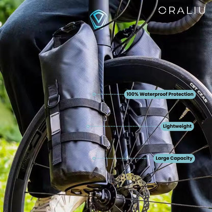 Waterproof Front Fork Bike Bags – 5-7L Pannier Set for Long Rides & Bikepacking