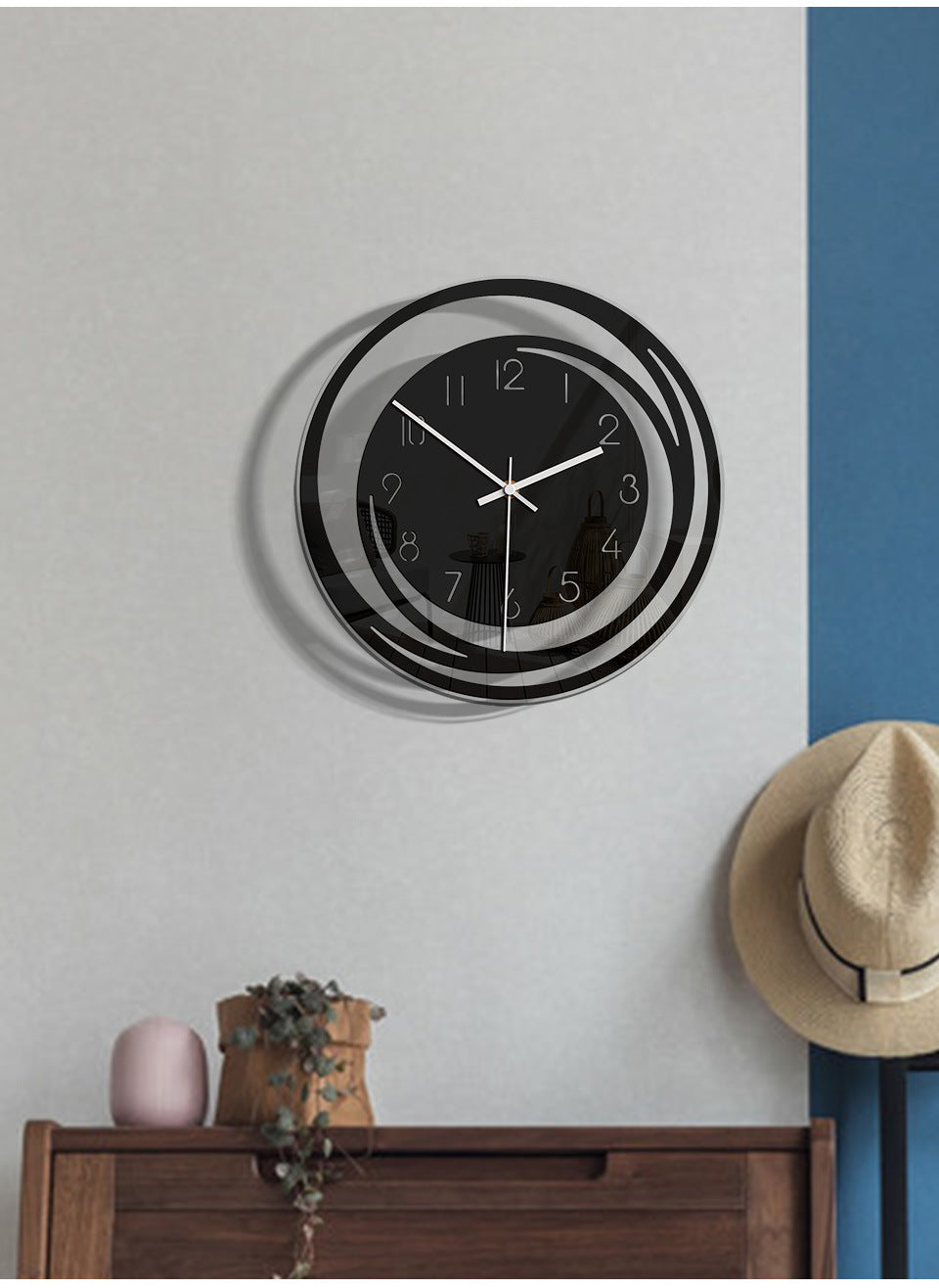 Elegant Silent Acrylic Wall Clock – Modern Round Design for Home & Office