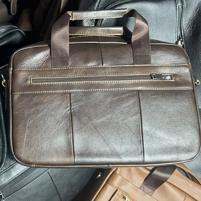 Ventolini Genuine Leather Men's Shoulder Bag – Adjustable Strap Crossbody with Spacious Interior