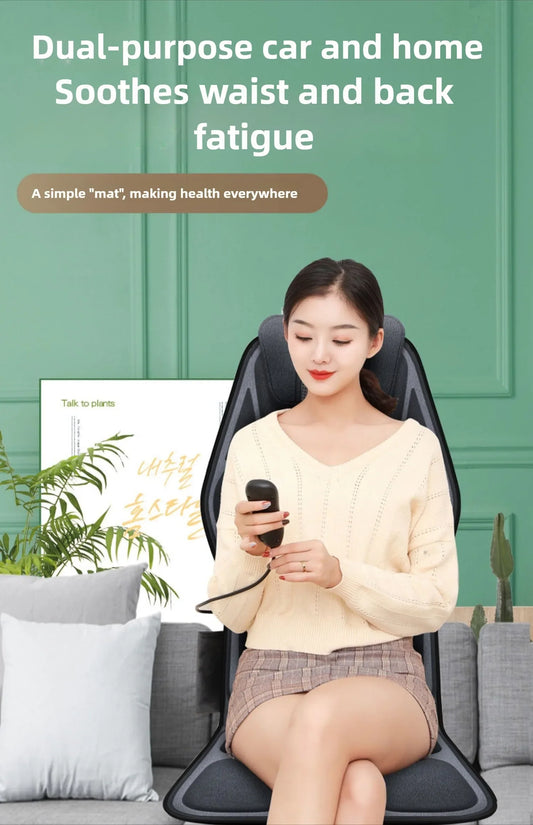 Shiatsu Full Body Back Massager with Heat & Adjustable Seat – Stress & Pain Relief Cushion