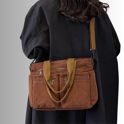 Urban Cord Tote Stylish Corduroy Shoulder Bag – Spacious, Lightweight & Functional Everyday Tote