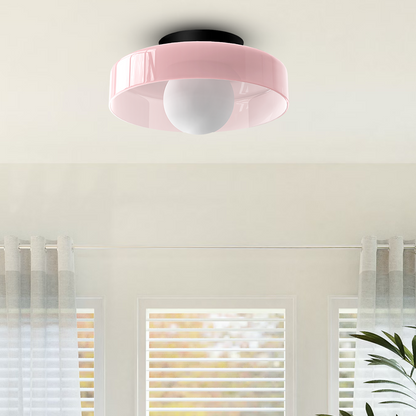 Modern Round Glass Ceiling Light – Elegant Flush Mount Fixture for Kitchen & Living Spaces