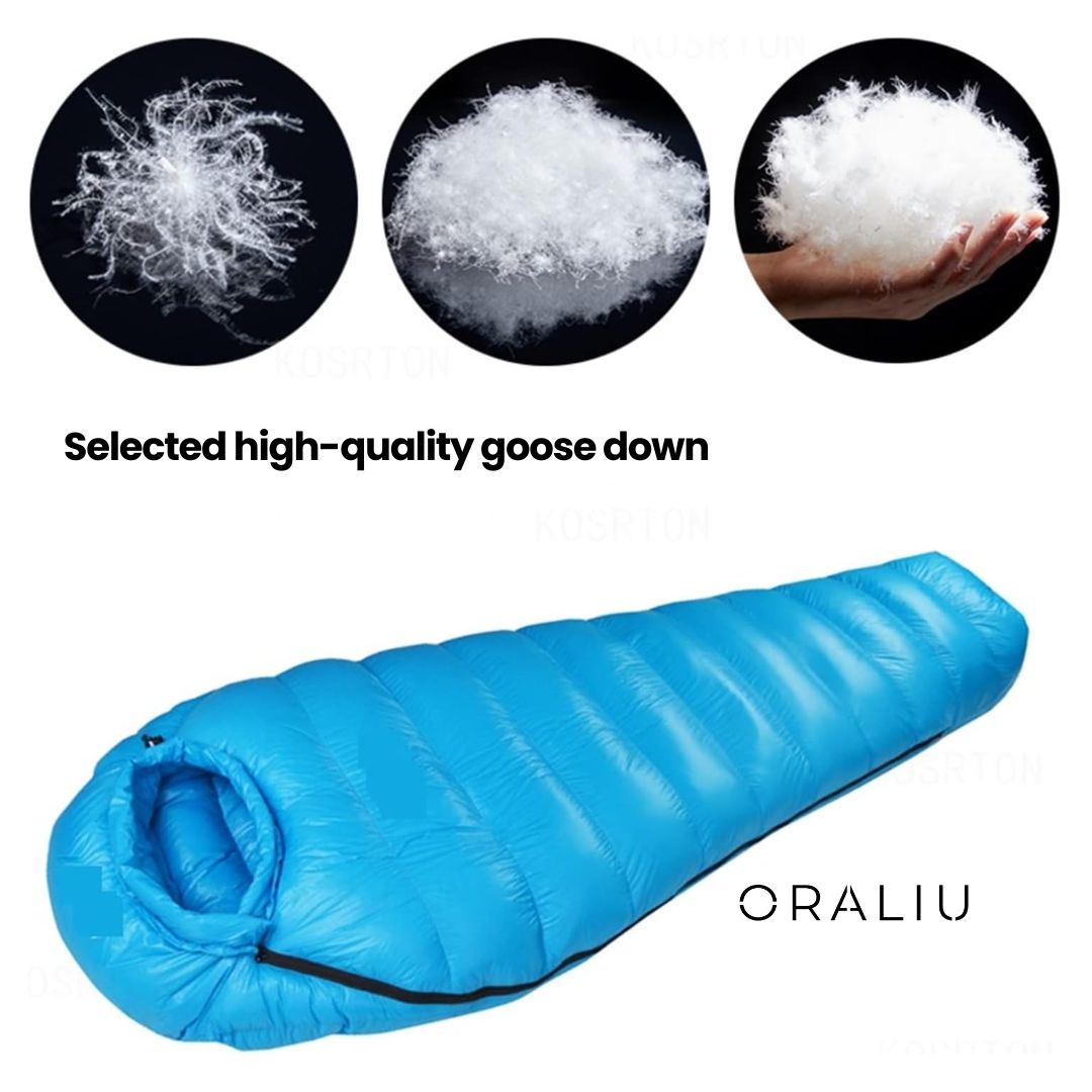 Winter Sleeping Bag – Down Insulated, 400T Ripstop Nylon, -20°C Rated