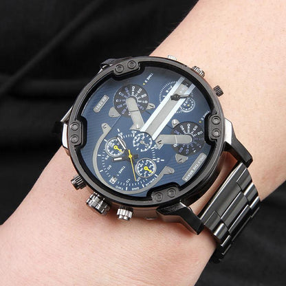 Stainless Steel Chronograph Quartz Watch – Elegant Men’s Luxury Timepiece