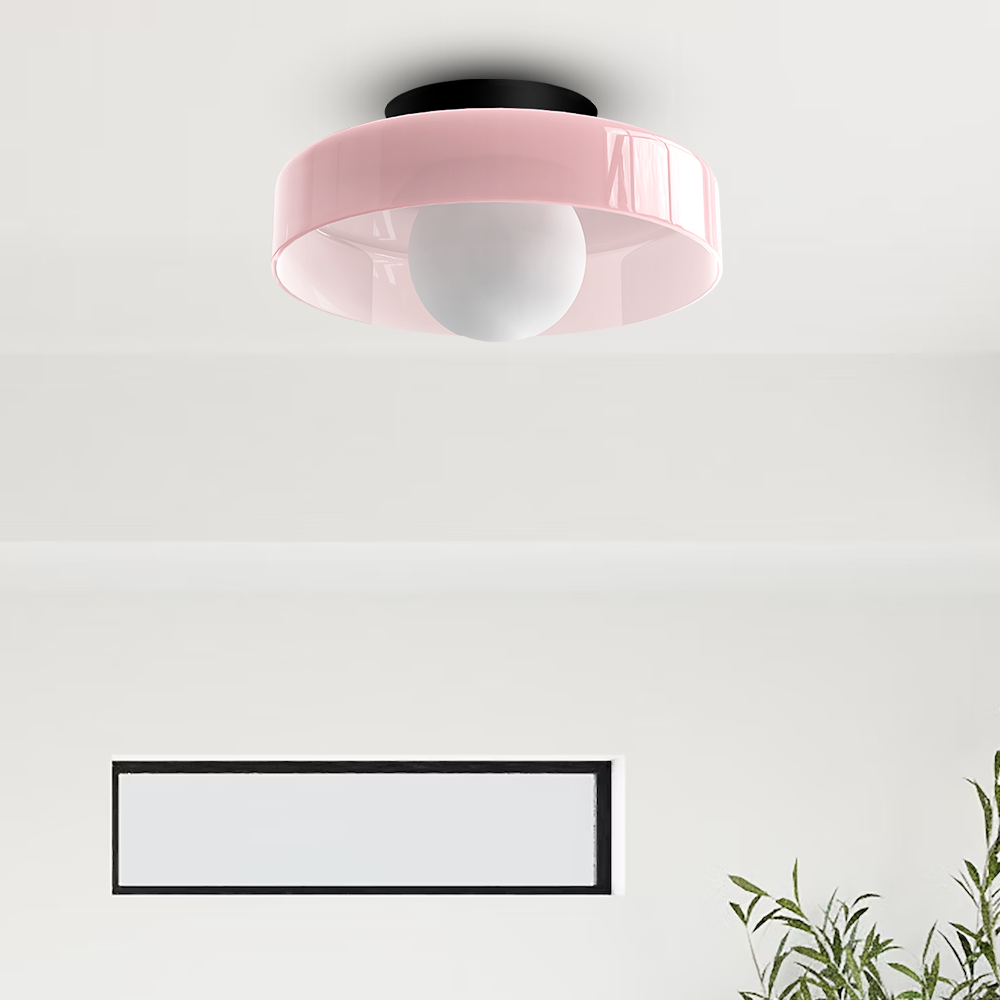 Modern Round Glass Ceiling Light – Elegant Flush Mount Fixture for Kitchen & Living Spaces