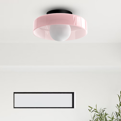 Modern Round Glass Ceiling Light – Elegant Flush Mount Fixture for Kitchen & Living Spaces