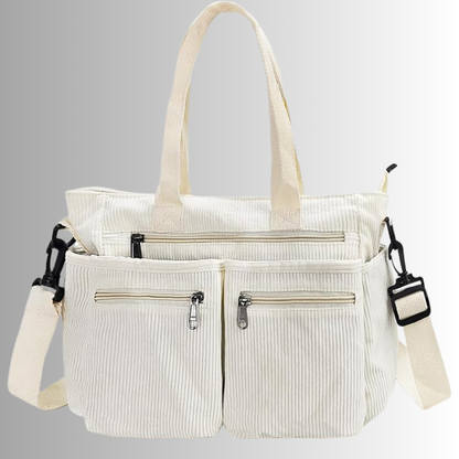 Urban Cord Tote Stylish Corduroy Shoulder Bag – Spacious, Lightweight & Functional Everyday Tote