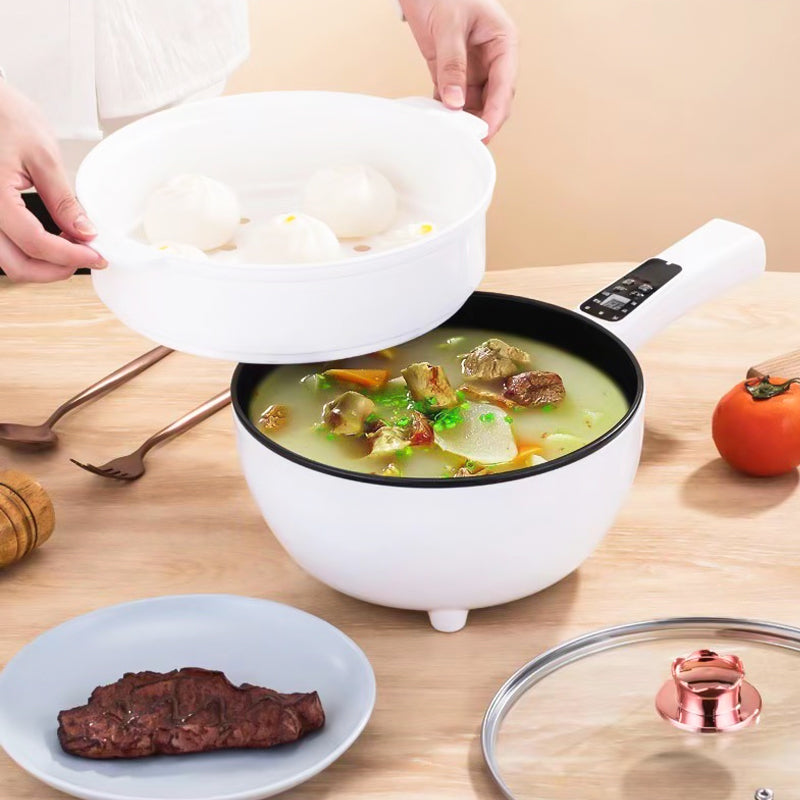 CookEase – Versatile 3L Electric Frying Pan with Steamer & Multi-Cooking Modes