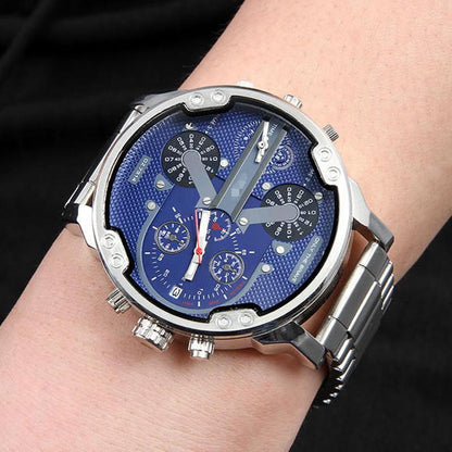 Stainless Steel Chronograph Quartz Watch – Elegant Men’s Luxury Timepiece