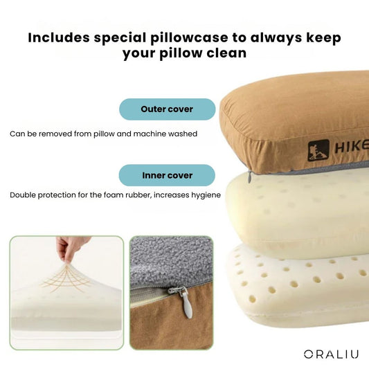 Outdoor Memory Foam Camping Pillow – Portable, Dual-Sided & Washable Cover