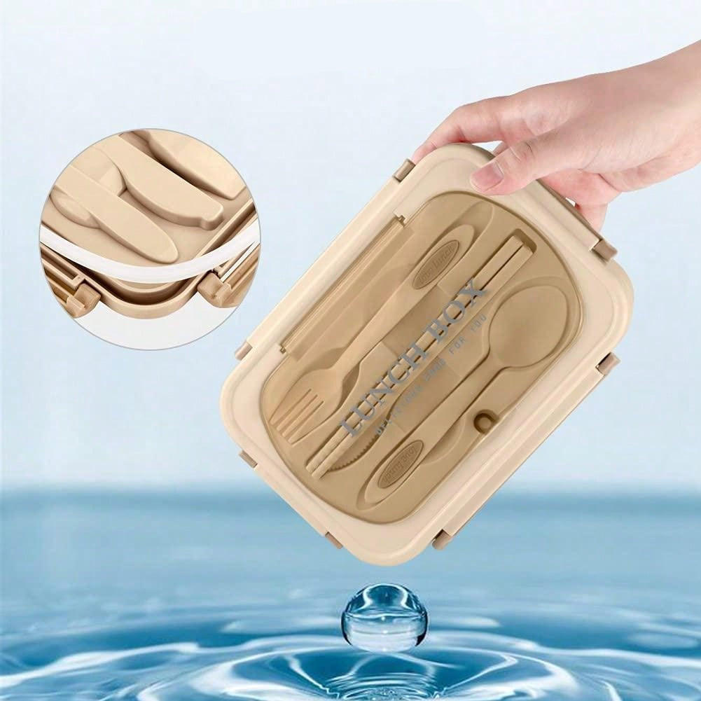 Leak-Proof 1200ml Adult Bento Lunch Box with Cutlery – 3 Food Compartments | BPA-Free & Dishwasher Safe