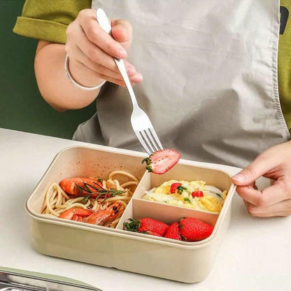 Leak-Proof 1200ml Adult Bento Lunch Box with Cutlery – 3 Food Compartments | BPA-Free & Dishwasher Safe