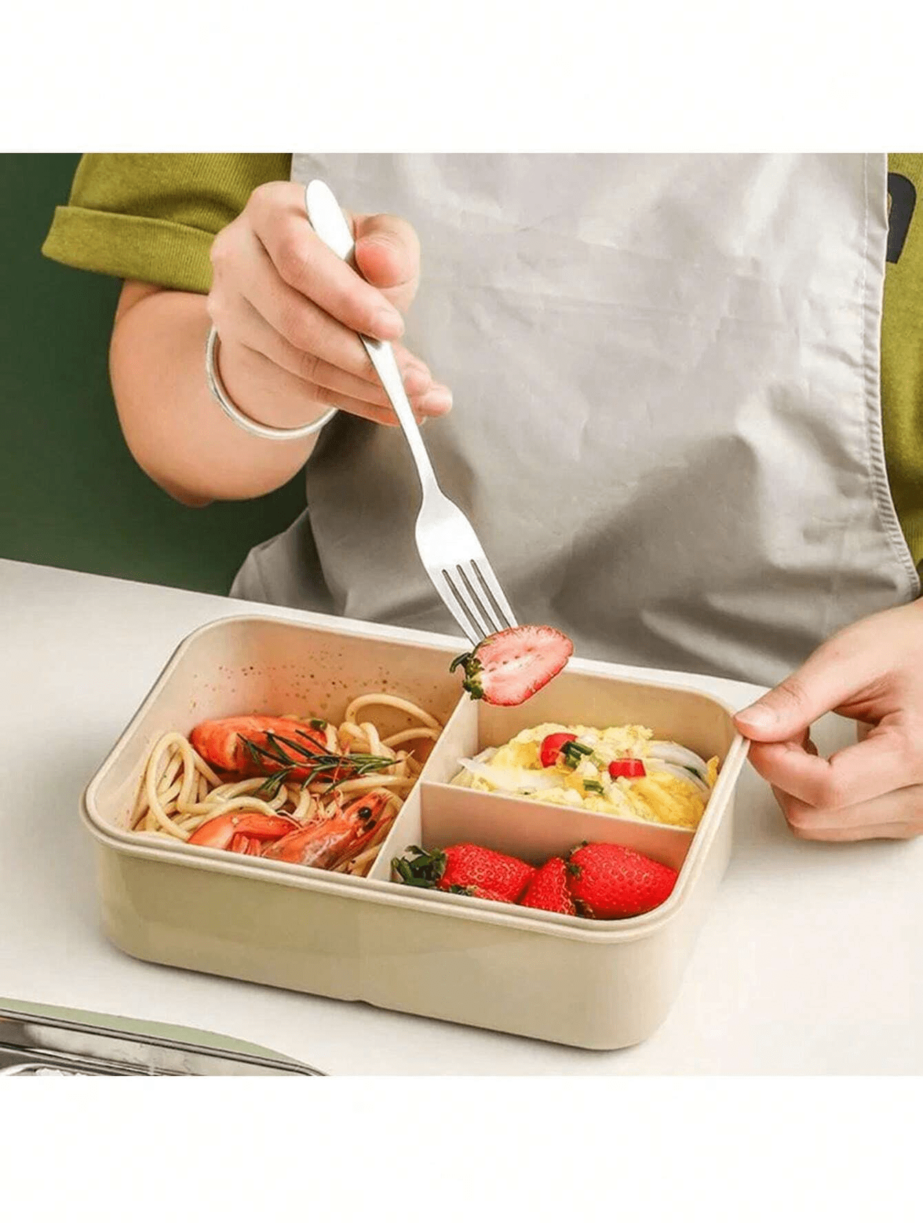 Leak-Proof 1200ml Adult Bento Lunch Box with Cutlery – 3 Food Compartments | BPA-Free & Dishwasher Safe