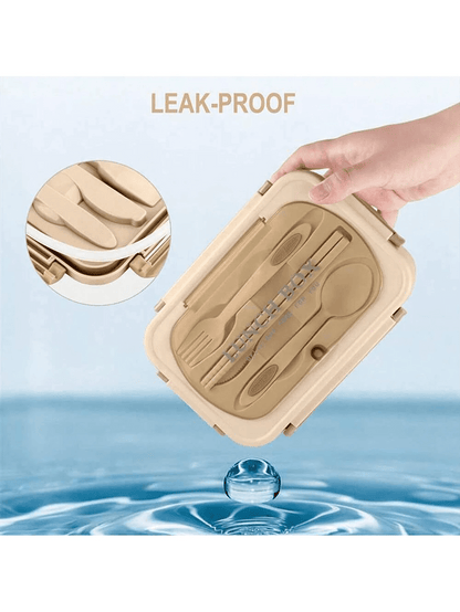 Leak-Proof 1200ml Adult Bento Lunch Box with Cutlery – 3 Food Compartments | BPA-Free & Dishwasher Safe