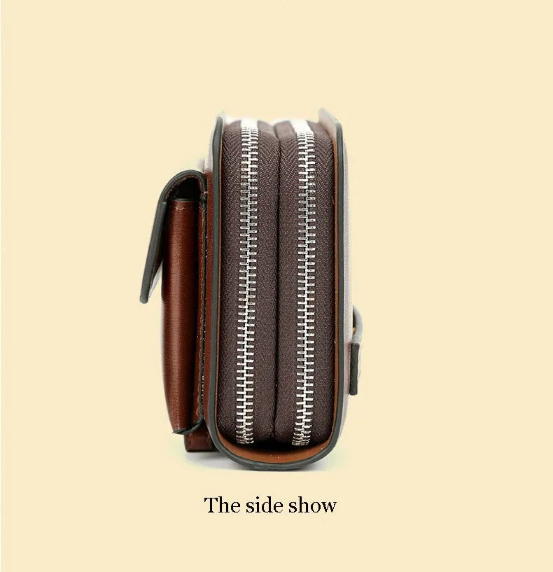 Men's Genuine Leather Clutch Bag – Stylish & Spacious PU Leather Wallet for Daily Essentials