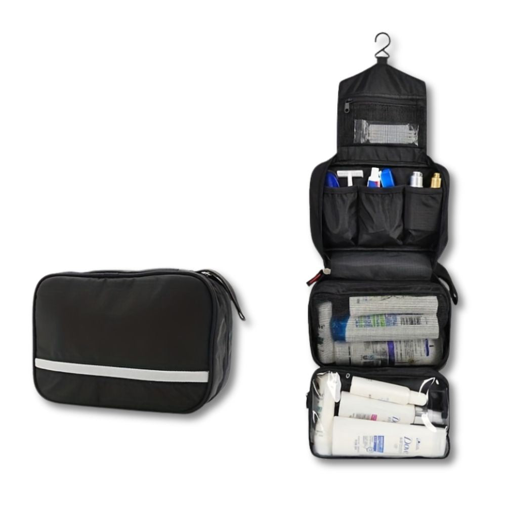Compact Hanging Toiletry Organiser – Travel Bathroom Storage Bag