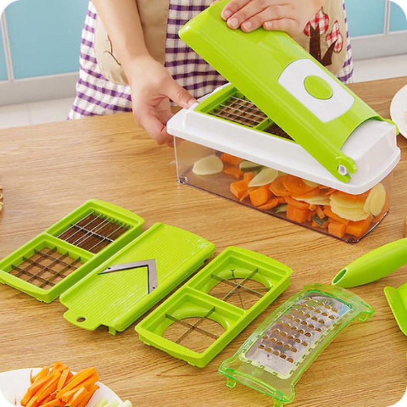 KitchenMaster 12-in-1 Multifunction Vegetable Chopper & Slicer – Safe & Time-Saving Design