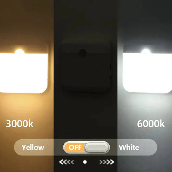 Tech LED Motion Sensor Night Light – USB-C Rechargeable, Wall-Mount, 3 Light Modes