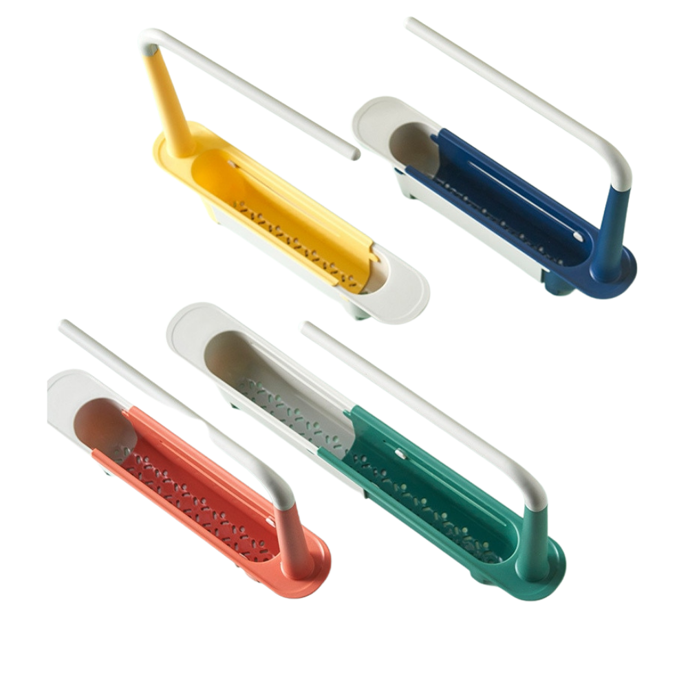 Sink Side Kitchen Organiser with Fast Drainage – Compact Dish Accessory Storage Rack