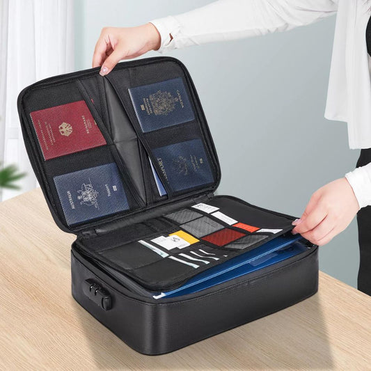 Waterproof Fireproof Document and Cash Safe Bag with Secure Lock