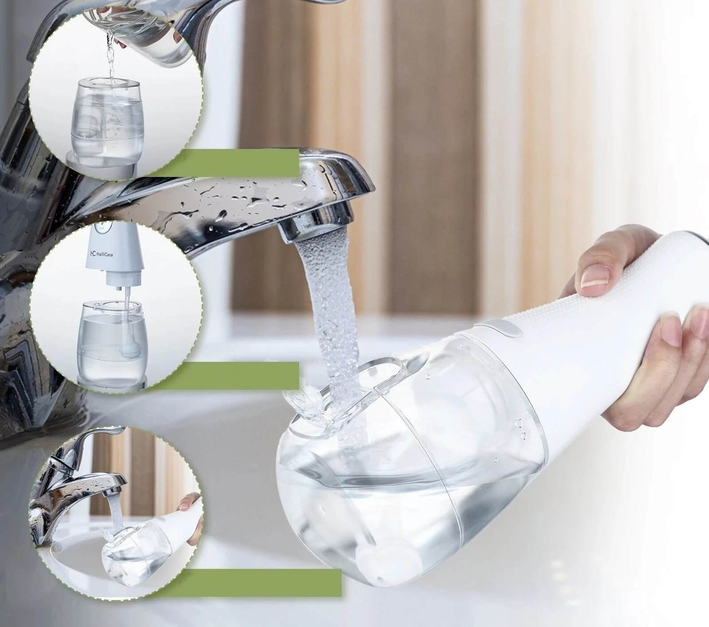 Portable Dental Water Flosser – Rechargeable, Adjustable Pressure, 5 Jet Tips