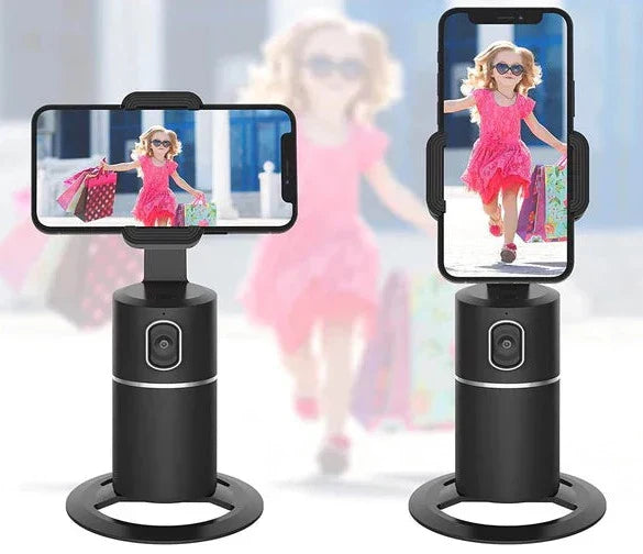 Smart Auto-Tracking Tripod – 360° Face Tracking Phone Holder with Built-In Stabiliser