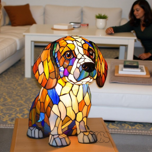 GlowPaw Dog Tribute Lamp – Handmade Acrylic Night Light for Dog Lovers (USB Powered)