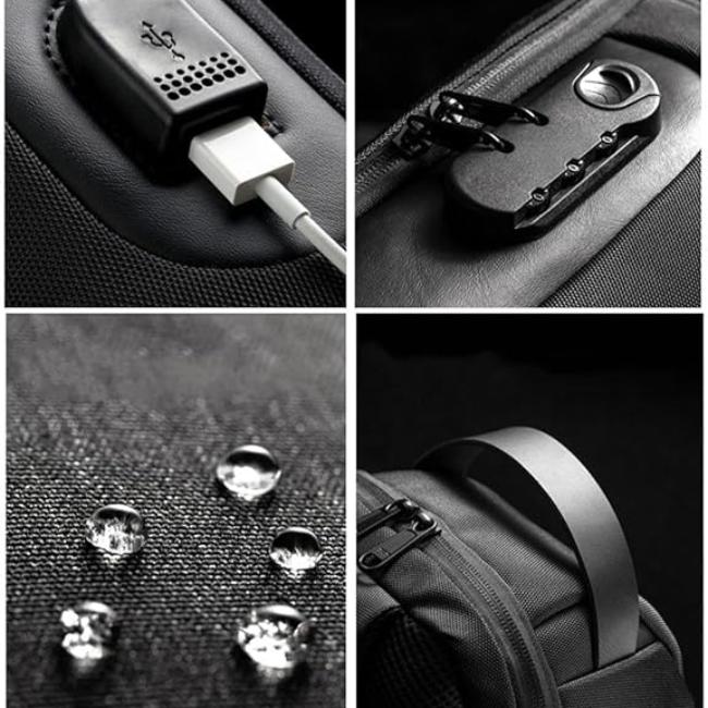 Leo Large Anti-Theft Travel Crossbody Bag – Water-Resistant Secure Shoulder Bag for Men & Women