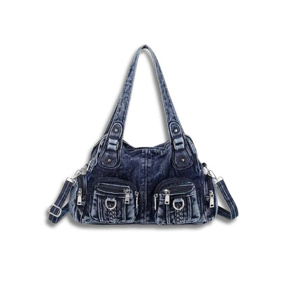 Daisy | Vintage Washed Denim Crossbody Messenger Bag