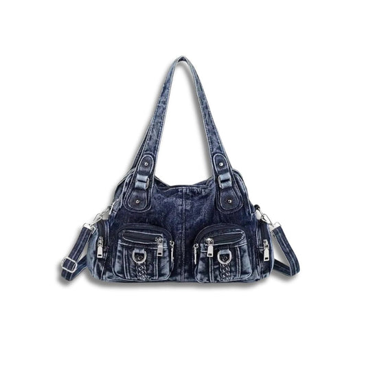 Daisy | Vintage Washed Denim Crossbody Messenger Bag