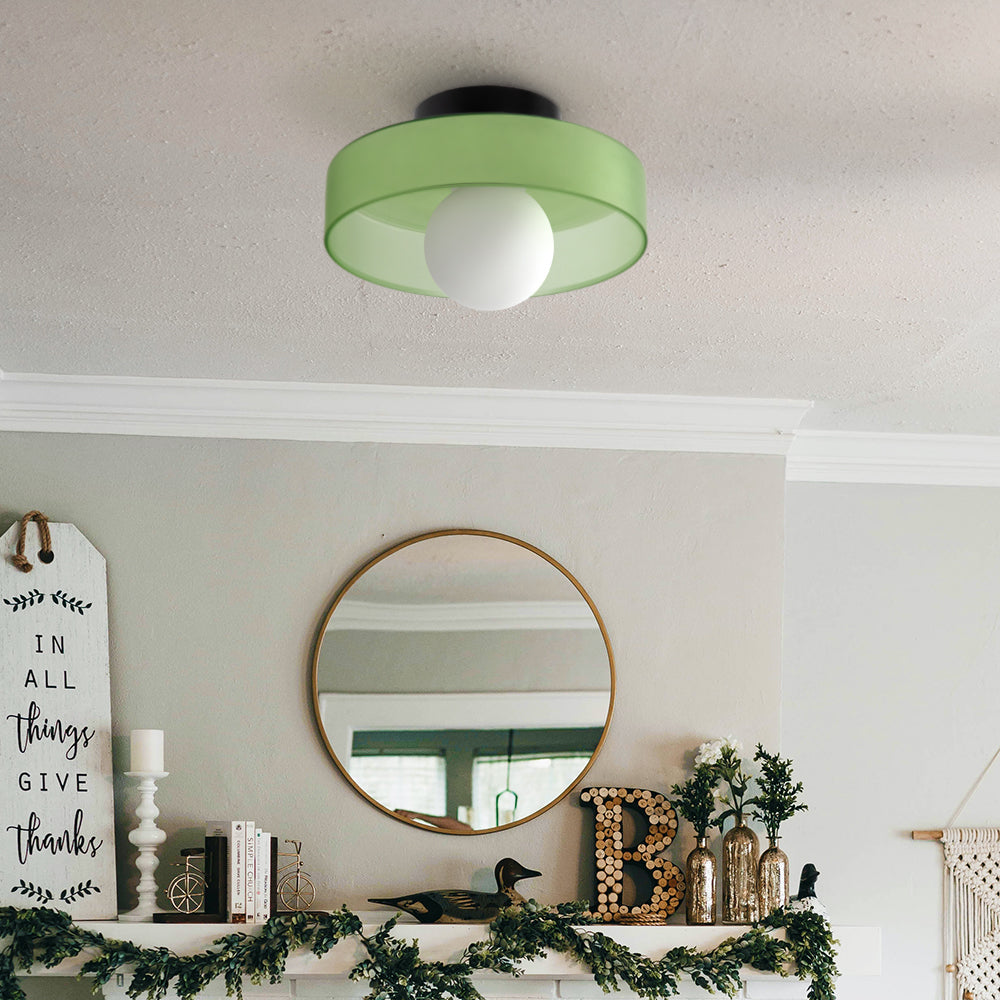 Modern Round Glass Ceiling Light – Elegant Flush Mount Fixture for Kitchen & Living Spaces