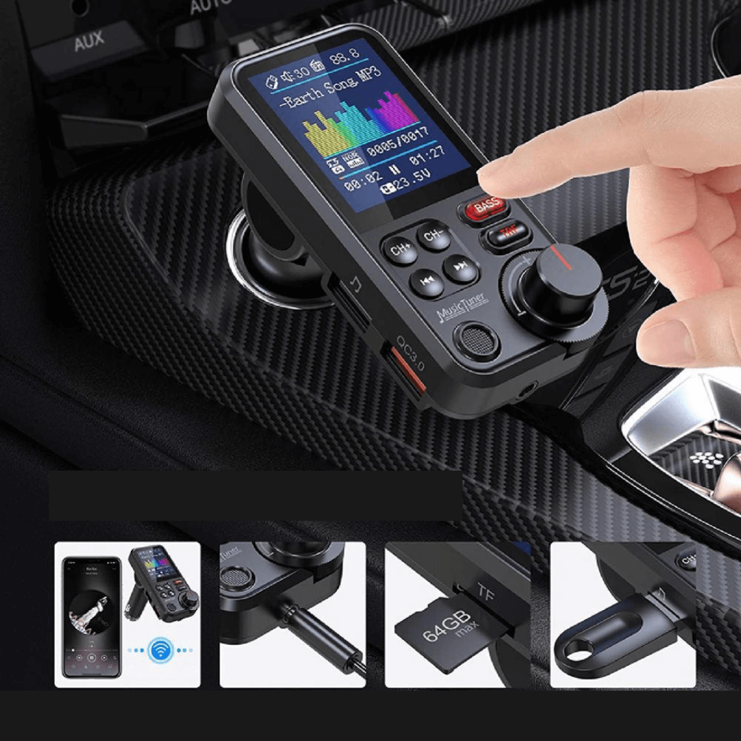 Bluetooth Car Radio Music Player – FM Transmitter with Dual USB & Hands-Free Calling