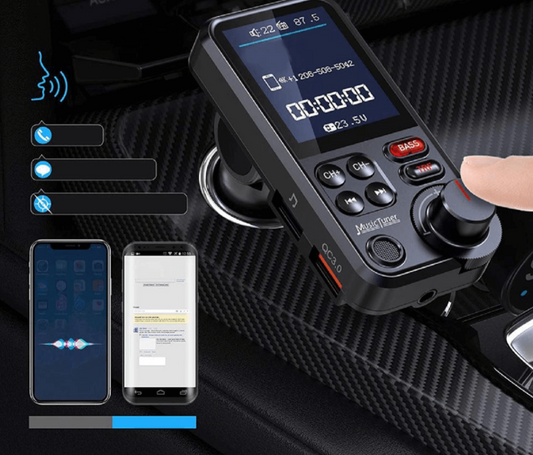 Bluetooth Car Radio Music Player – FM Transmitter with Dual USB & Hands-Free Calling