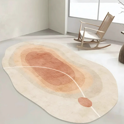 Soft Washable Rug – Modern Living Room Carpet with Irregular Design