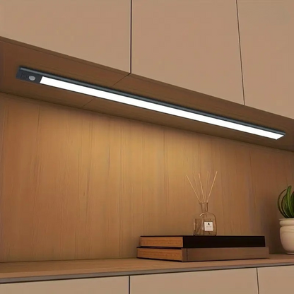 USB Rechargeable LED Light Strip with Motion Sensor – Wireless & Dimmable Cabinet Lighting