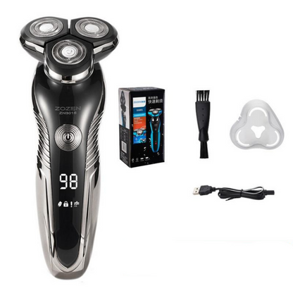 Rechargeable Wet & Dry Electric Shaver for Men – Waterproof Grooming with LCD Display