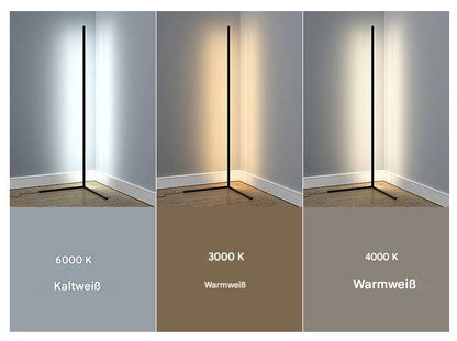 Modern Corner LED Floor Lamp – Space-Saving Minimalist Design with Soft Ambient Lighting