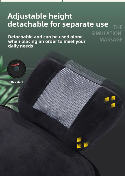 Shiatsu Full Body Back Massager with Heat & Adjustable Seat – Stress & Pain Relief Cushion