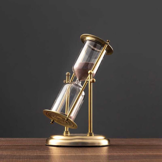 Aurelian Home | Vintage Brass Hourglass – Timeless Sand Timer & Decorative Accent