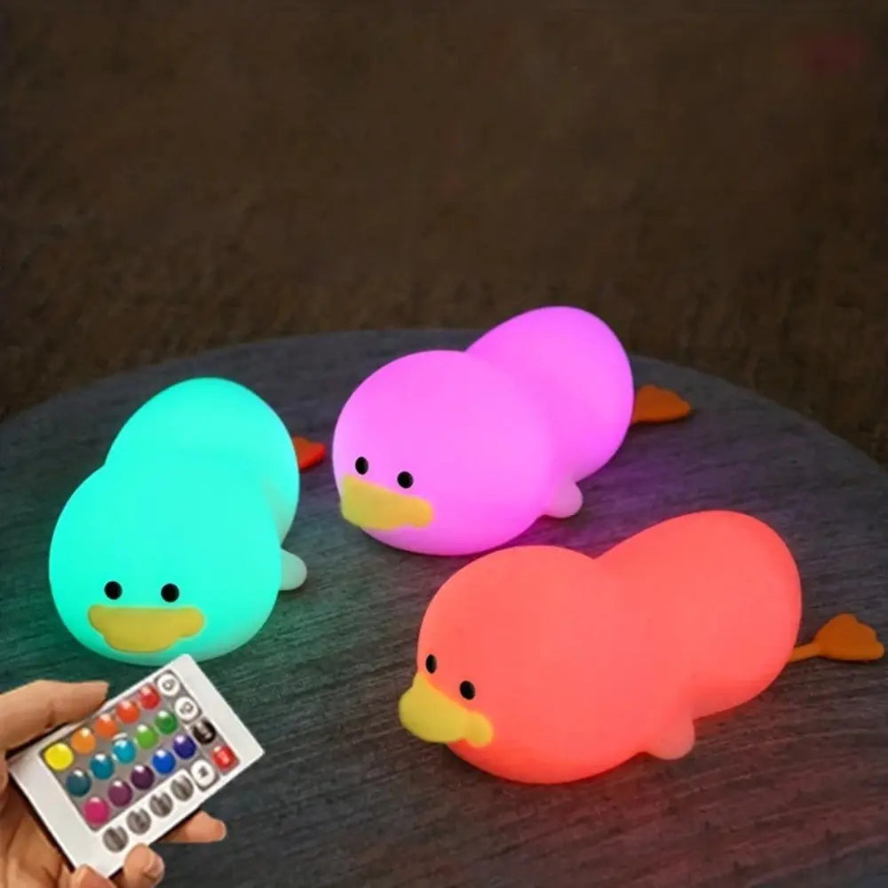 Doudou Duck Night Light – USB Rechargeable Soft Silicone Nursery Lamp for Kids