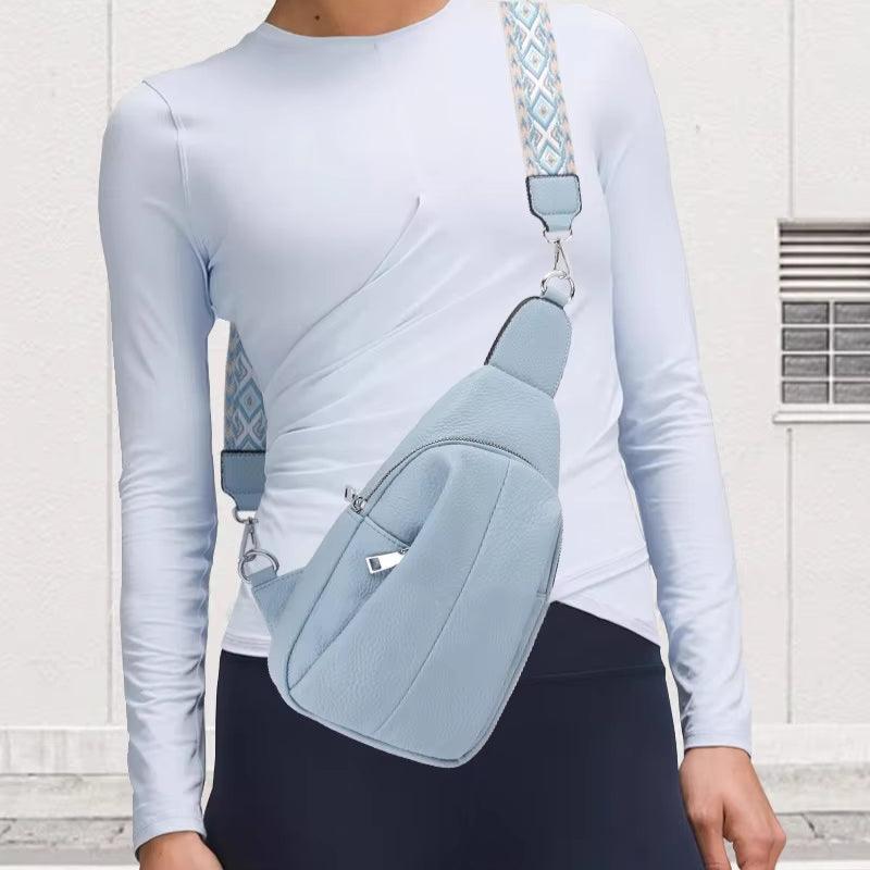 Lily Geometric Strap Leather Crossbody Sling Bag – Stylish Compact Shoulder Bag for Women