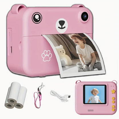 SnapKid Instant Print Camera for Kids – 1080P HD Photo & Video with Printing Paper & USB Charger