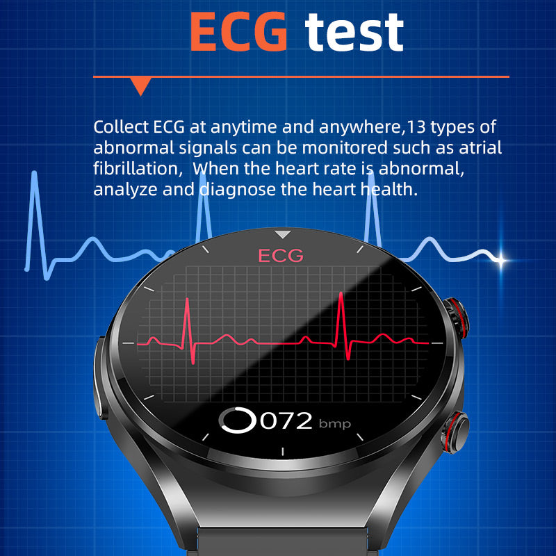 One-Click Blood Sugar|Blood Glucose Blood Pressure ECG|ECG HRV Heart Rate Monitor Health Smart Watch