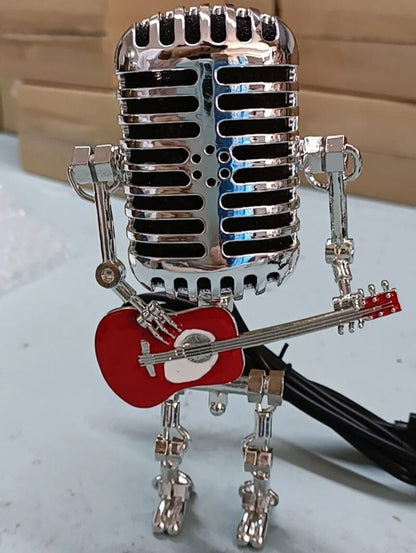 Retro Robot Guitar Table Lamp – Dimmable Ambient Light for Home or Office